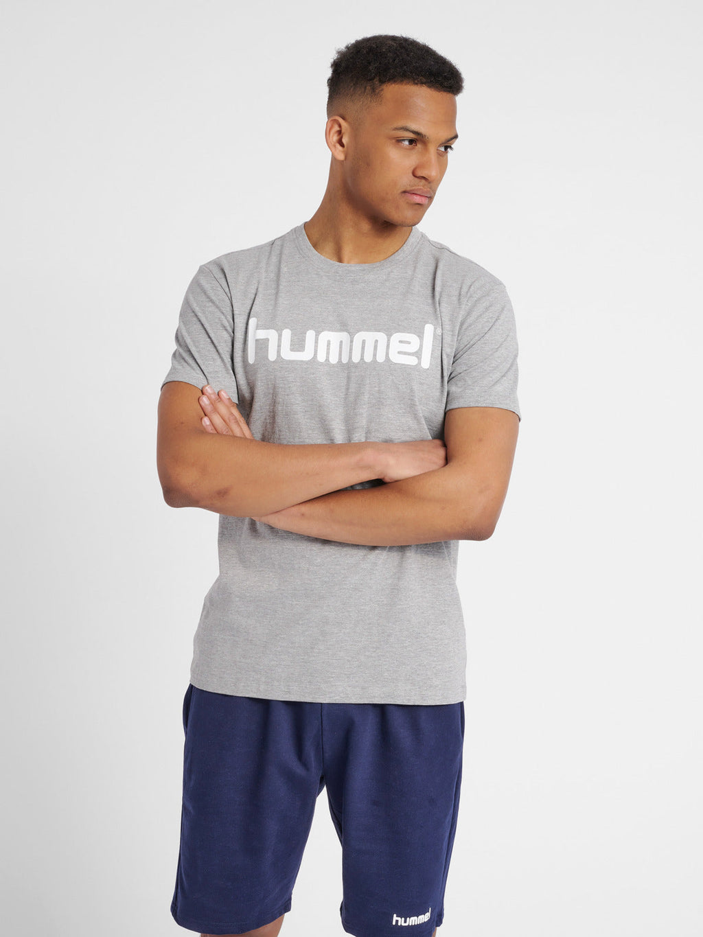 Hummel Grey Melange Regular Shirts for Men Daily Wear