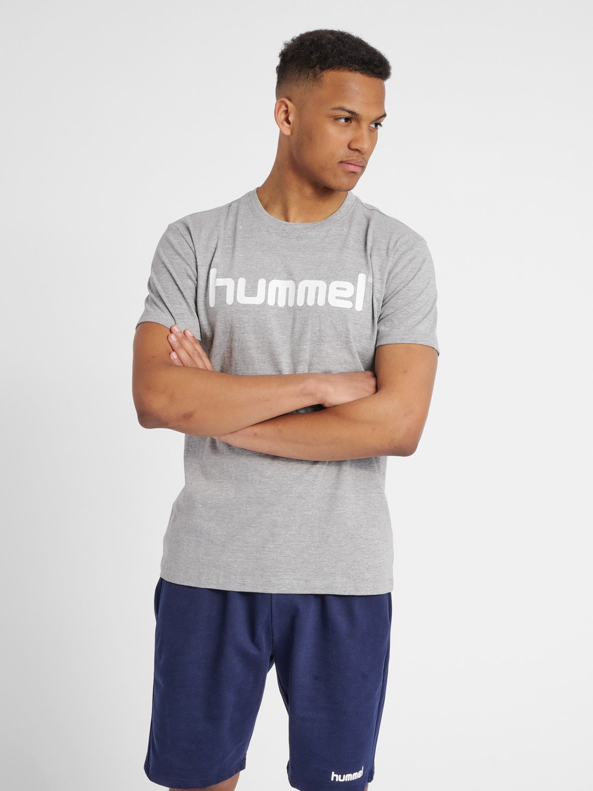 Hummel Grey Melange Regular Shirts for Men Daily Wear
