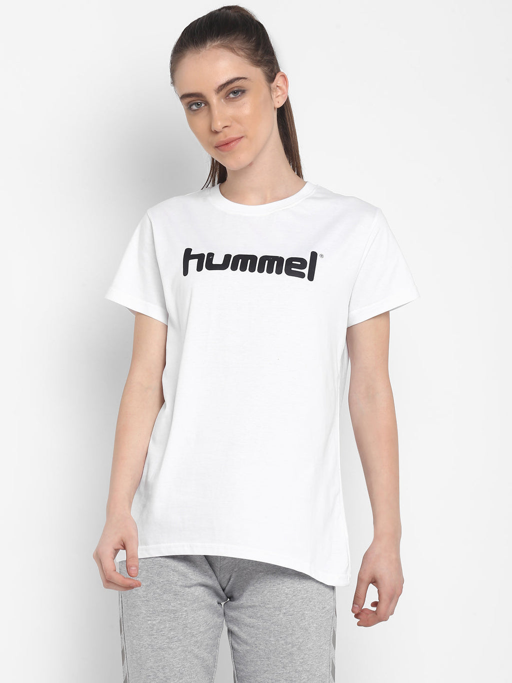 Hummel White Regular Shirts for Women Daily Wear
