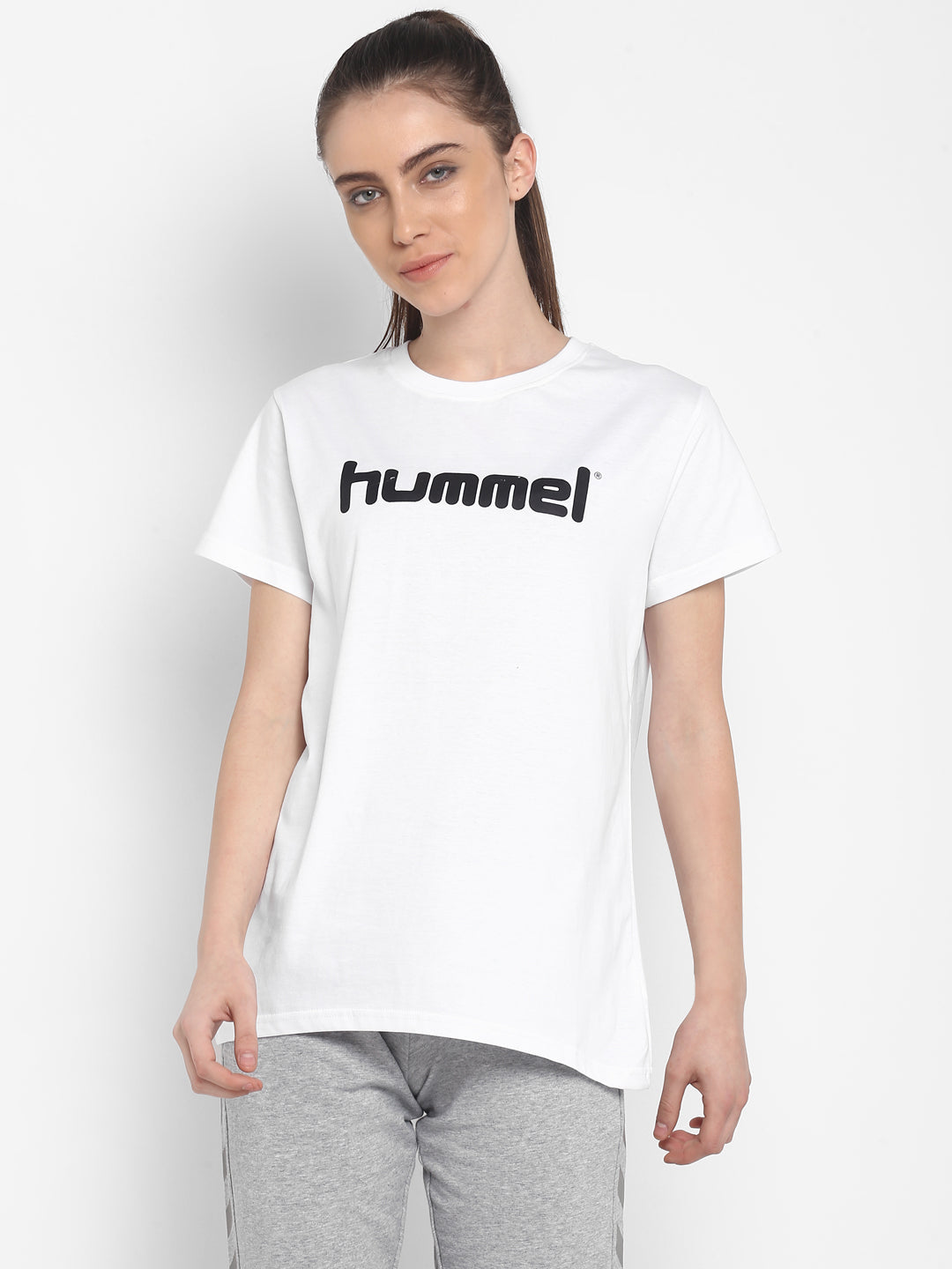 Hummel White Regular Shirts for Women Daily Wear