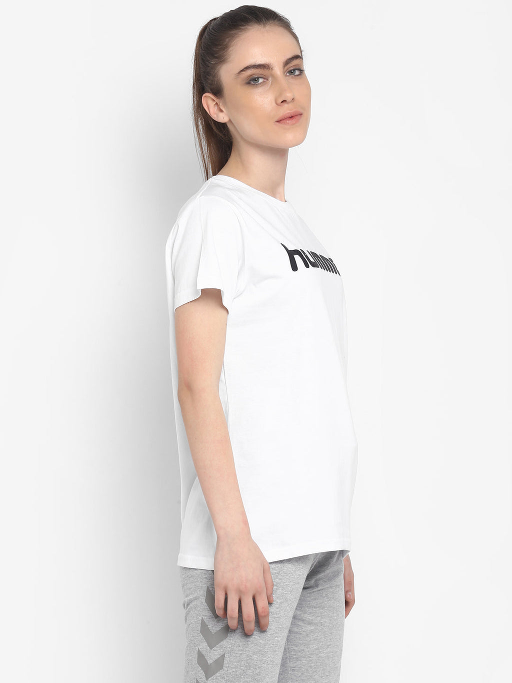 Hummel White Regular Shirts for Women Daily Wear