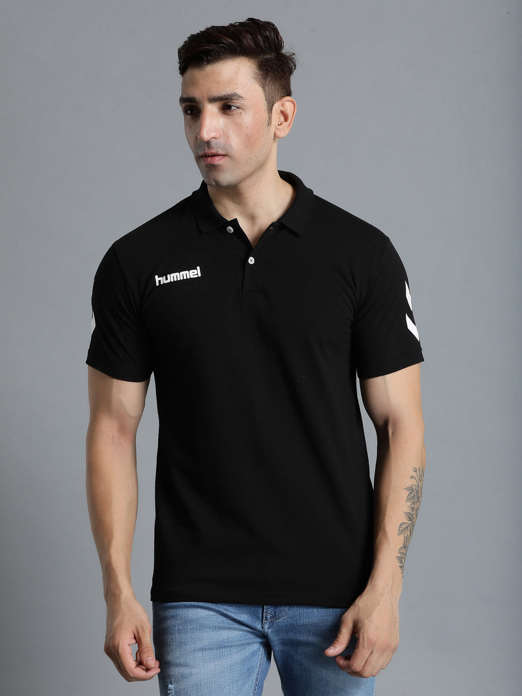 Hummel Black Regular Shirts for Men Work Wear