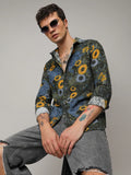 Campus Sutra Botanical Abstract Shirt