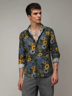 Campus Sutra Botanical Abstract Shirt