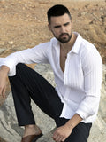 Campus Sutra Self-Design Striped Shirt