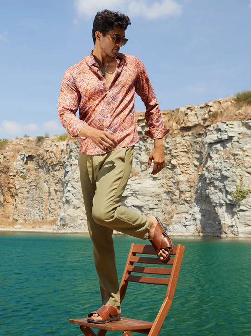 Campus Sutra Animal Print Shirt