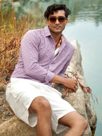 Campus Sutra Embossed Geometric Shirt