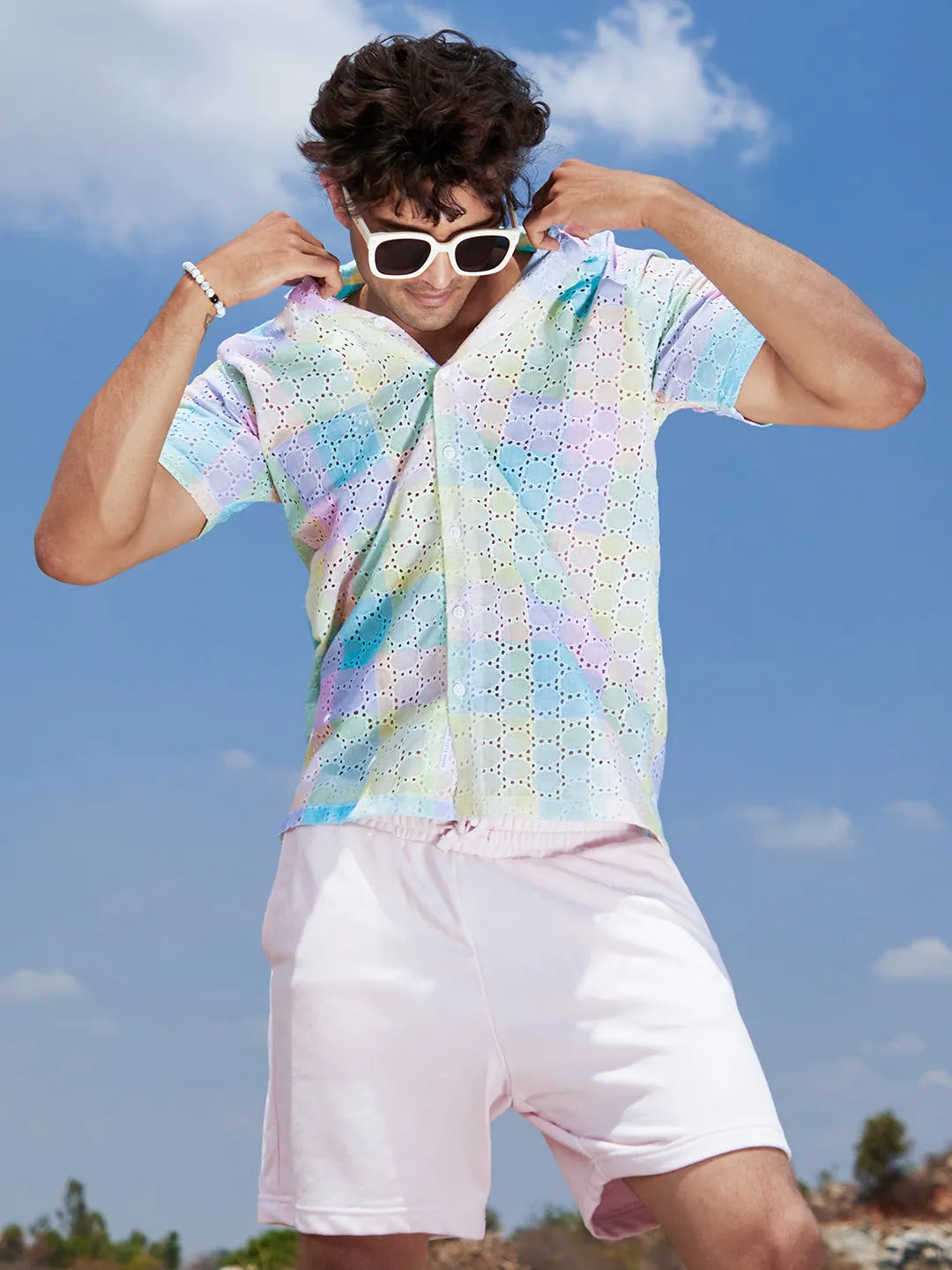 Campus Sutra Pastel Block Shirt