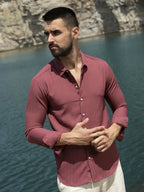 Campus Sutra Self-Design Striped Shirt