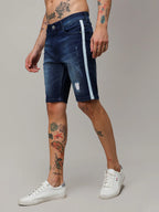 Campus Sutra Heavy Distressed Denim Shorts