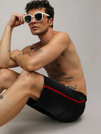 Campus Sutra Contrast Side-Striped Denim Shorts