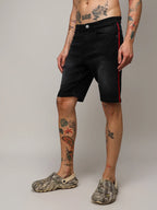 Campus Sutra Contrast Side-Striped Denim Shorts