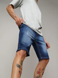 Campus Sutra Light-Distressed Denim Shorts