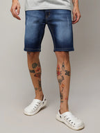 Campus Sutra Light-Distressed Denim Shorts