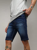 Campus Sutra Minimal Distressed Denim Shorts