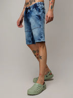 Campus Sutra Contrast Stitch Denim Shorts