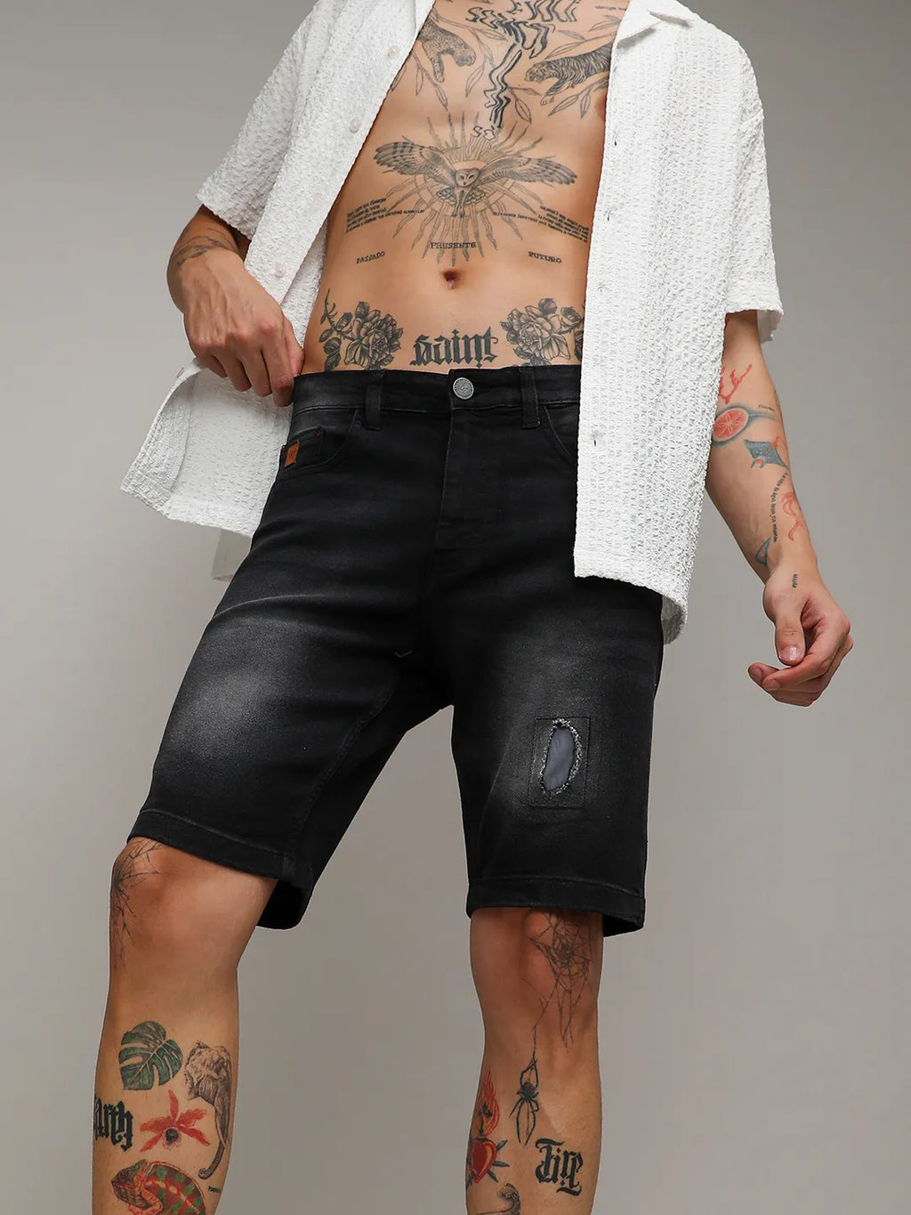 Campus Sutra MInimal Distressed Denim Jeans