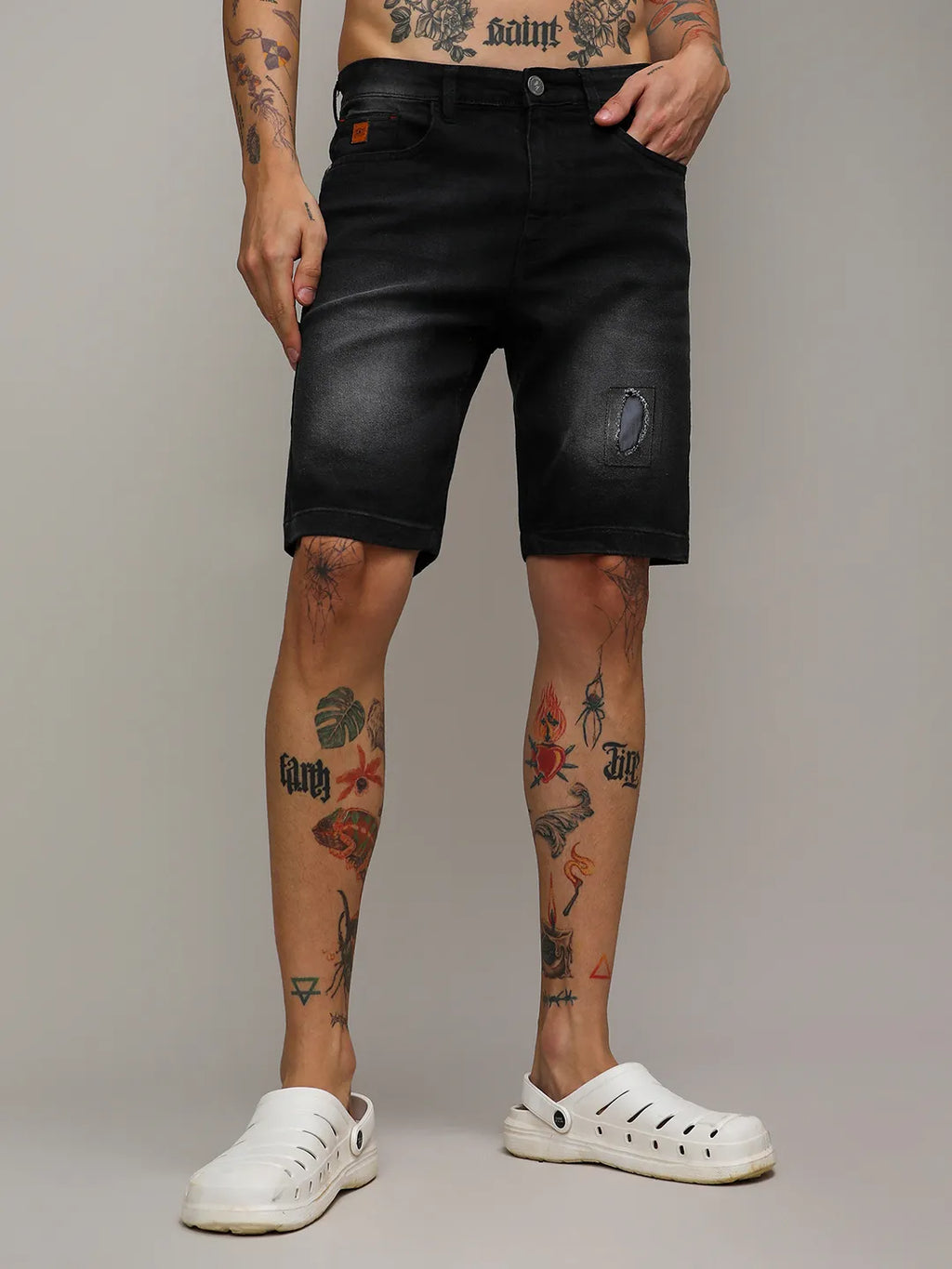 Campus Sutra MInimal Distressed Denim Jeans