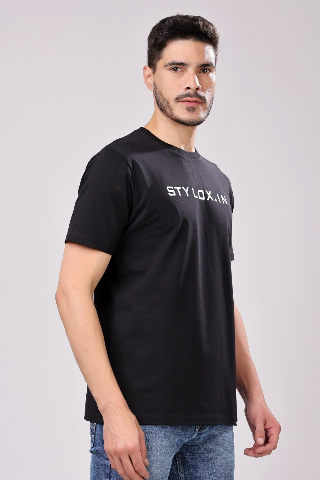 Stylox Men's Round Neck Half Sleeve Printed Casual T-Shirt