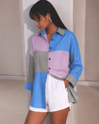 Pink Oversized Aurora Colorblock Shirt