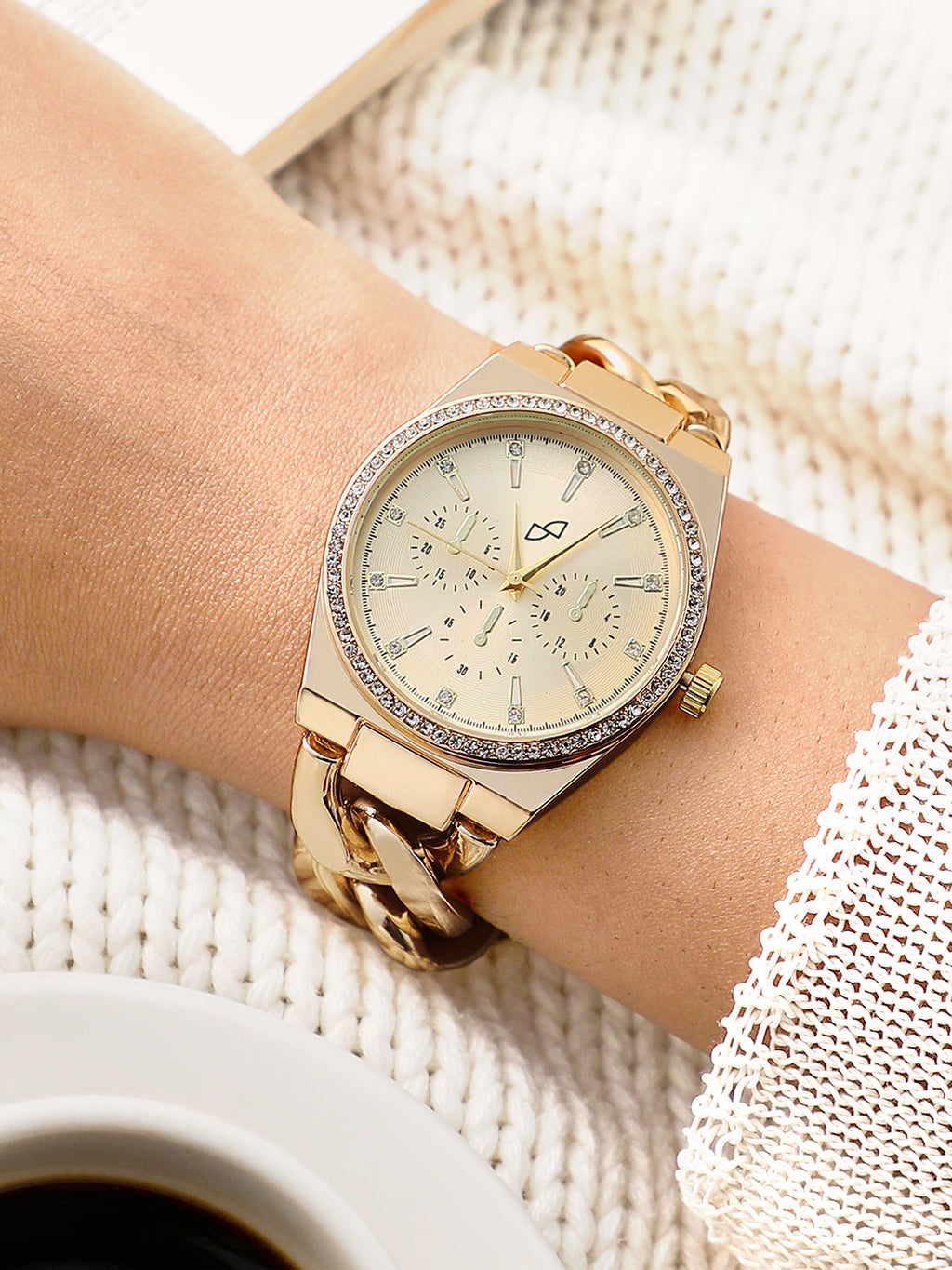 The Three-Dial Chunkylink Cushion Watch