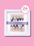 Haute Sauce The Ombre-Glitz Press-On Nails - Raven Black:Crystal Silver