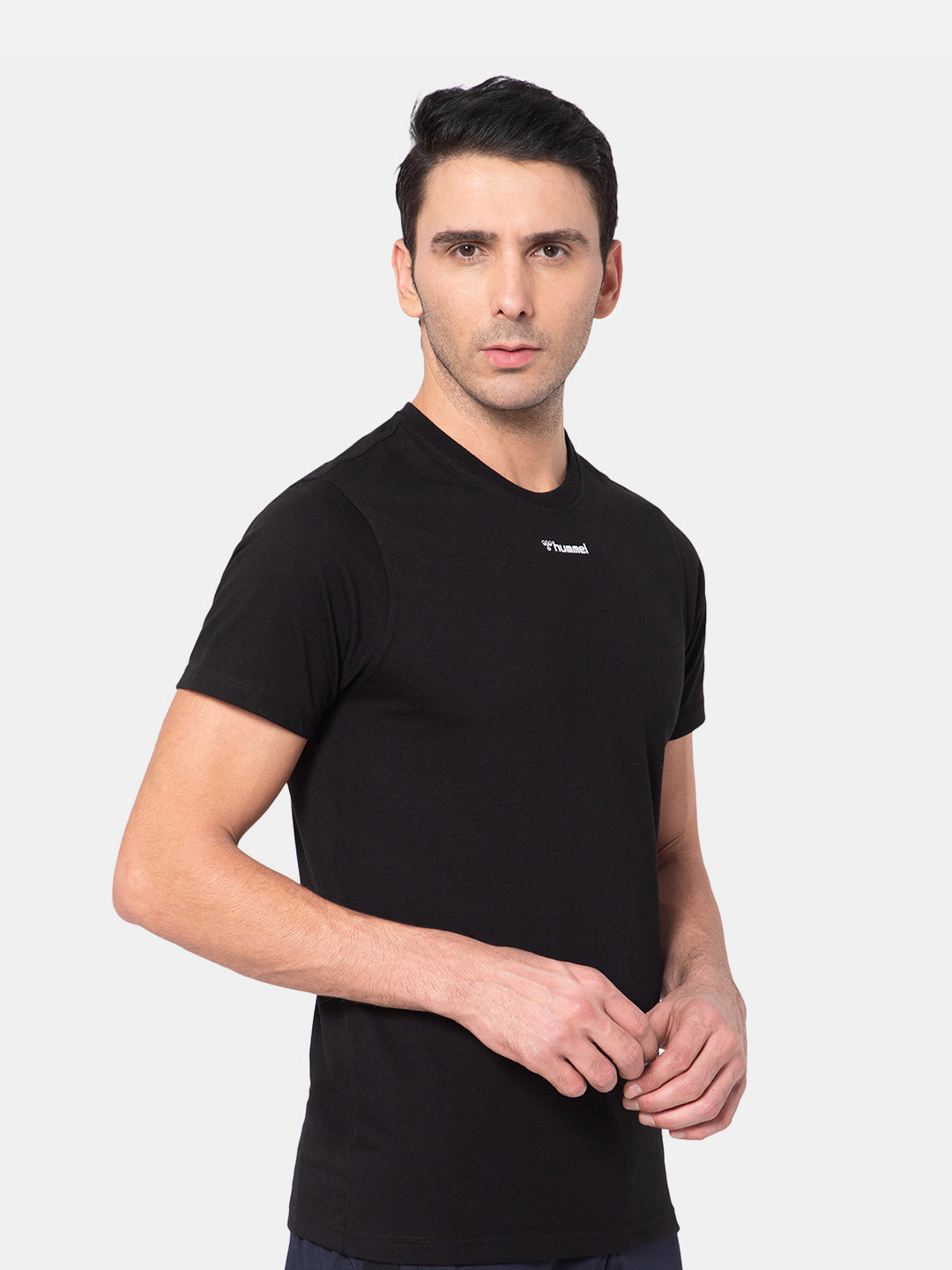 Hummel Black Regular Shirts for Men Gym Wear
