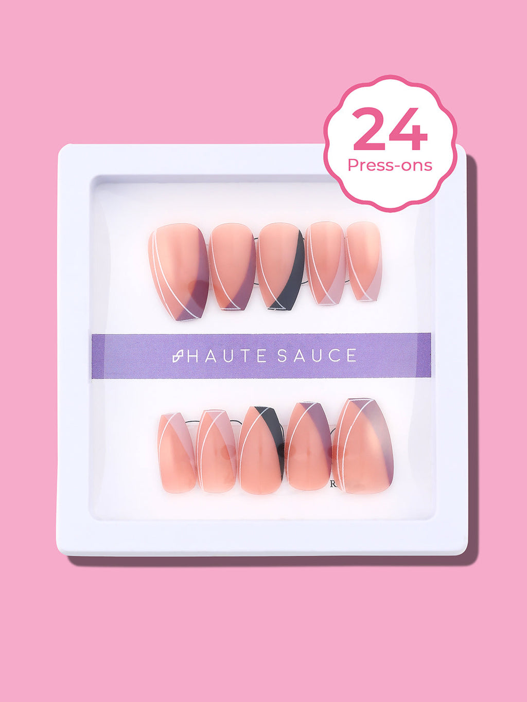 Haute Sauce The Lined-Rosa Press-On Nails - Nude Pink