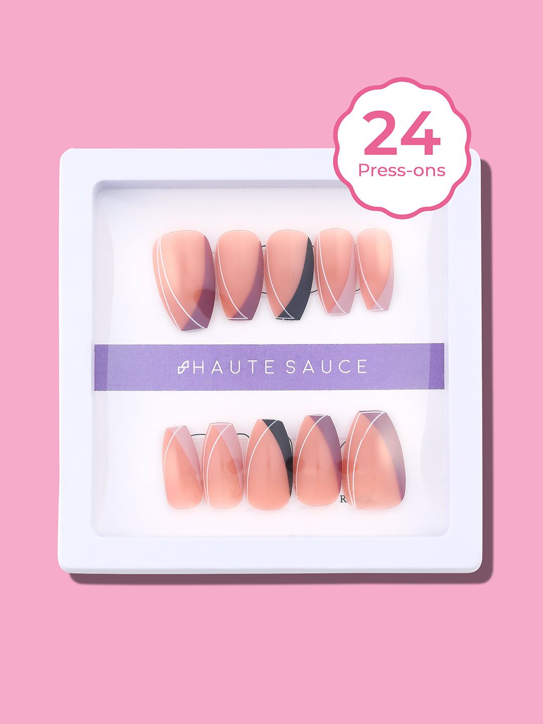 Haute Sauce The Lined-Rosa Press-On Nails - Nude Pink