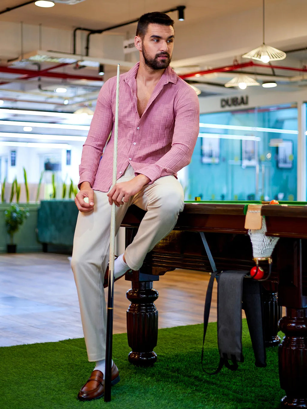 Campus Sutra Self-Design Intertwine Shirt