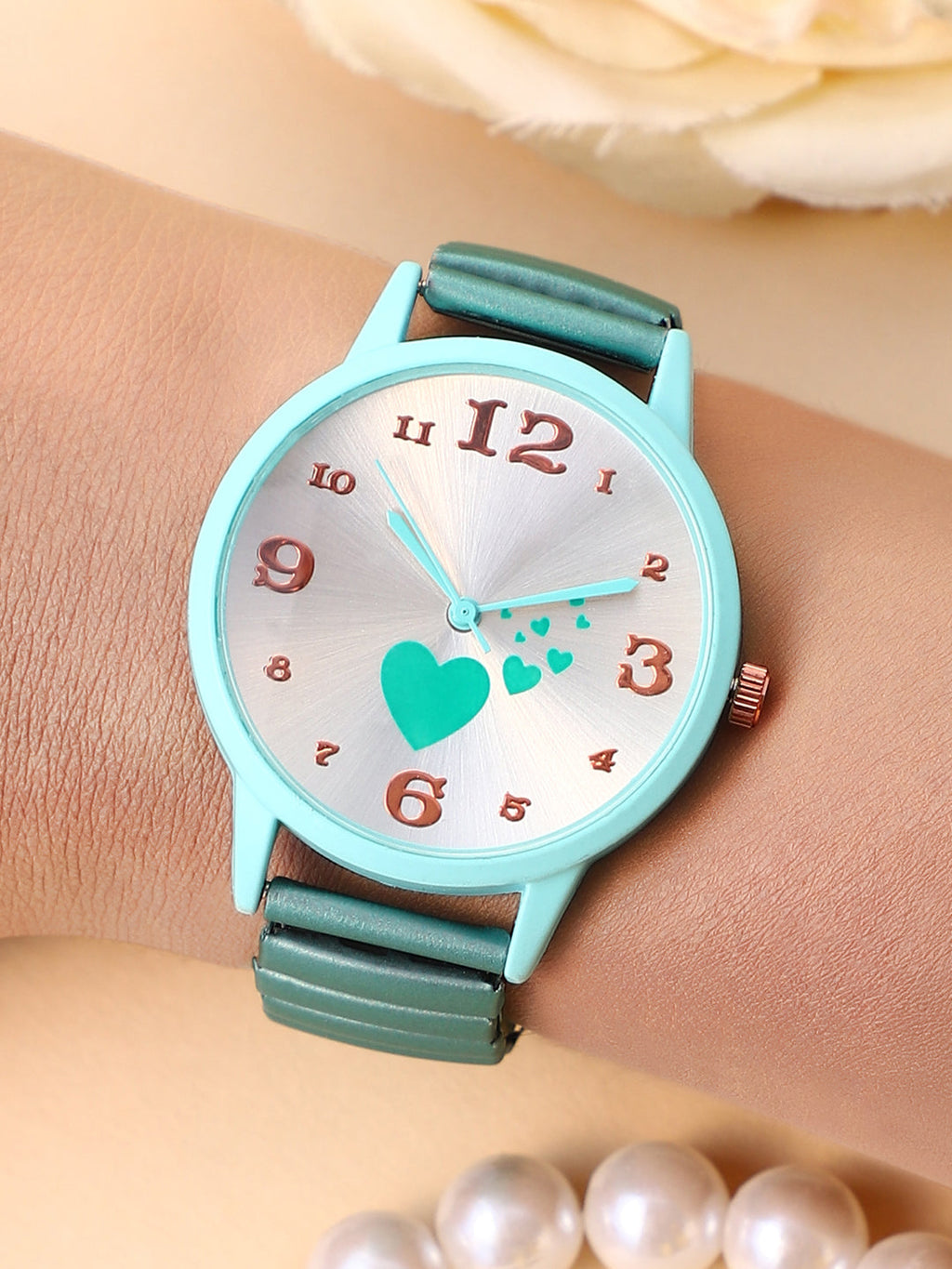Haute Sauce The Ribbed Heart Round Watch