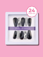 The Graffiti Press-On Nails - Antique Gold:Onyx Black