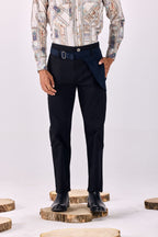SAMMYUKK Contrast Trim Straight-leg Trousers - Blackout