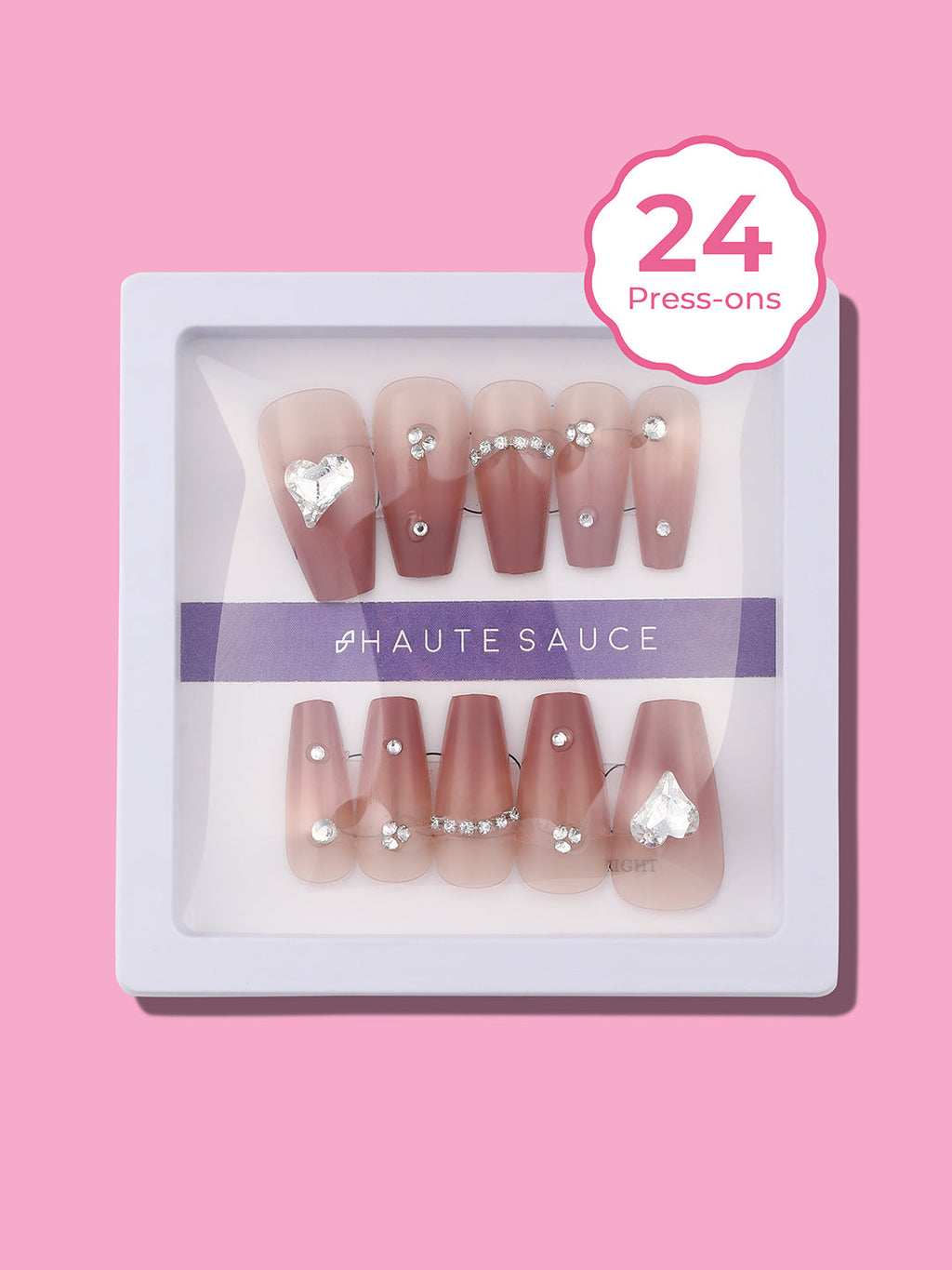 Haute Sauce The Ombre Cuore Press-On Nails - Rouge Pink
