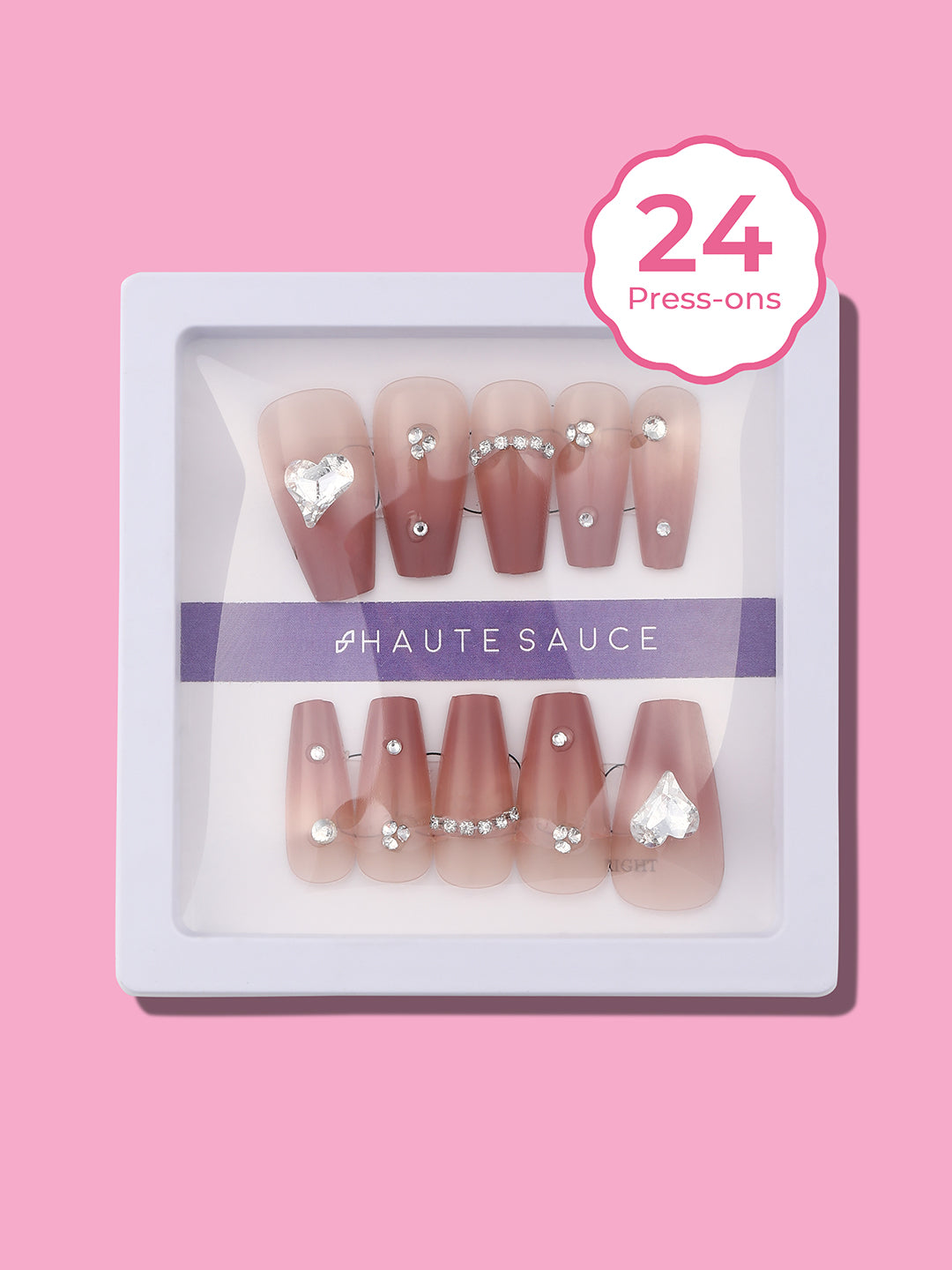 Haute Sauce The Ombre Cuore Press-On Nails - Rouge Pink