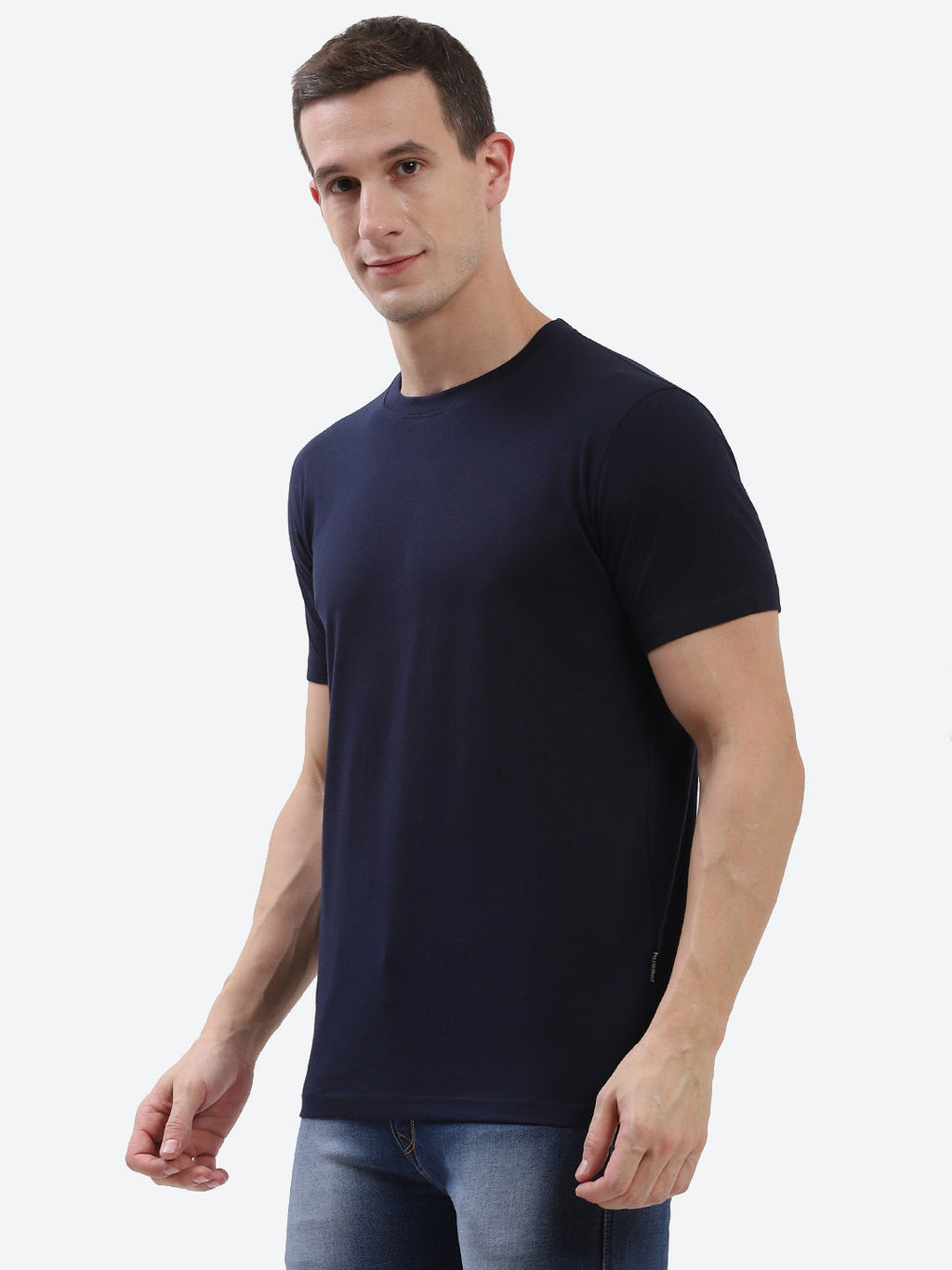 Hummel Navy Blue Regular Shirts for Men Gym Wear