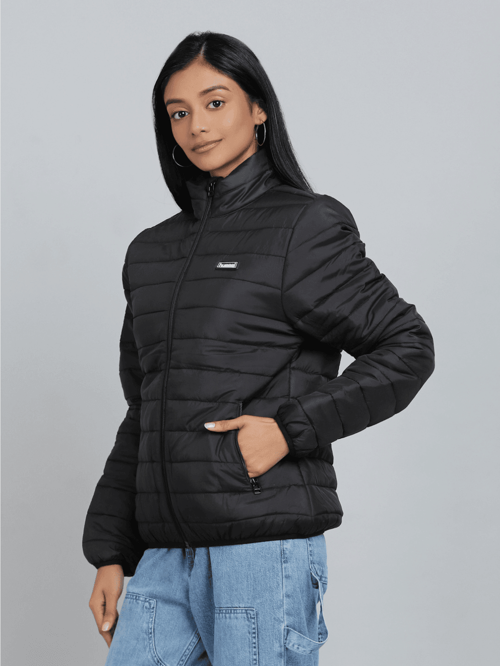 Hummel Black Regular Waistcoats for Women Outdoor Wear