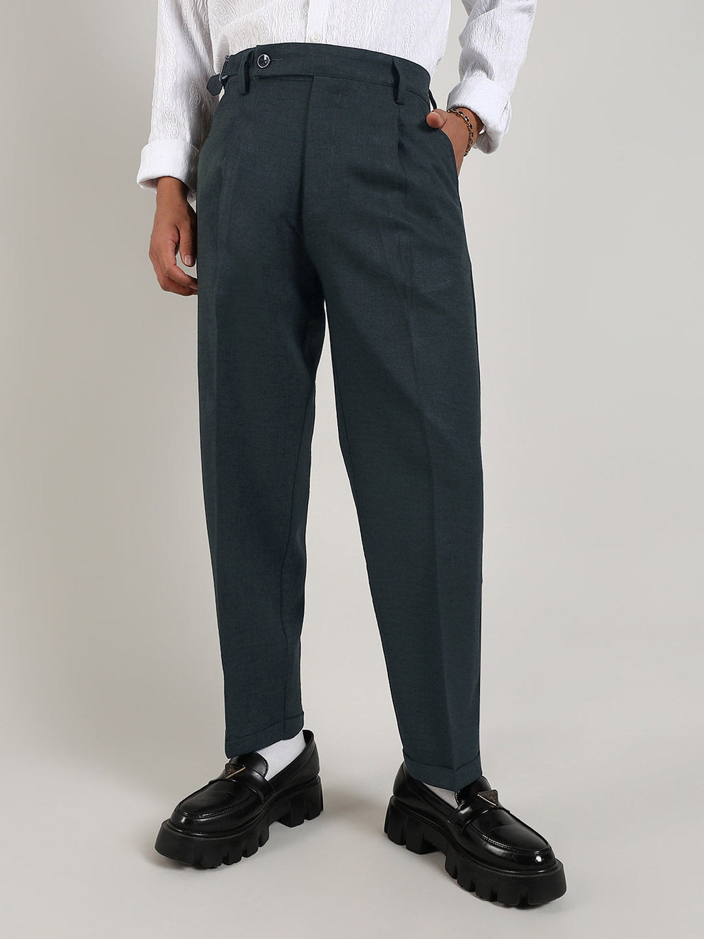 Campus Sutra Lightweight - Tailored Linen-Blend Trousers