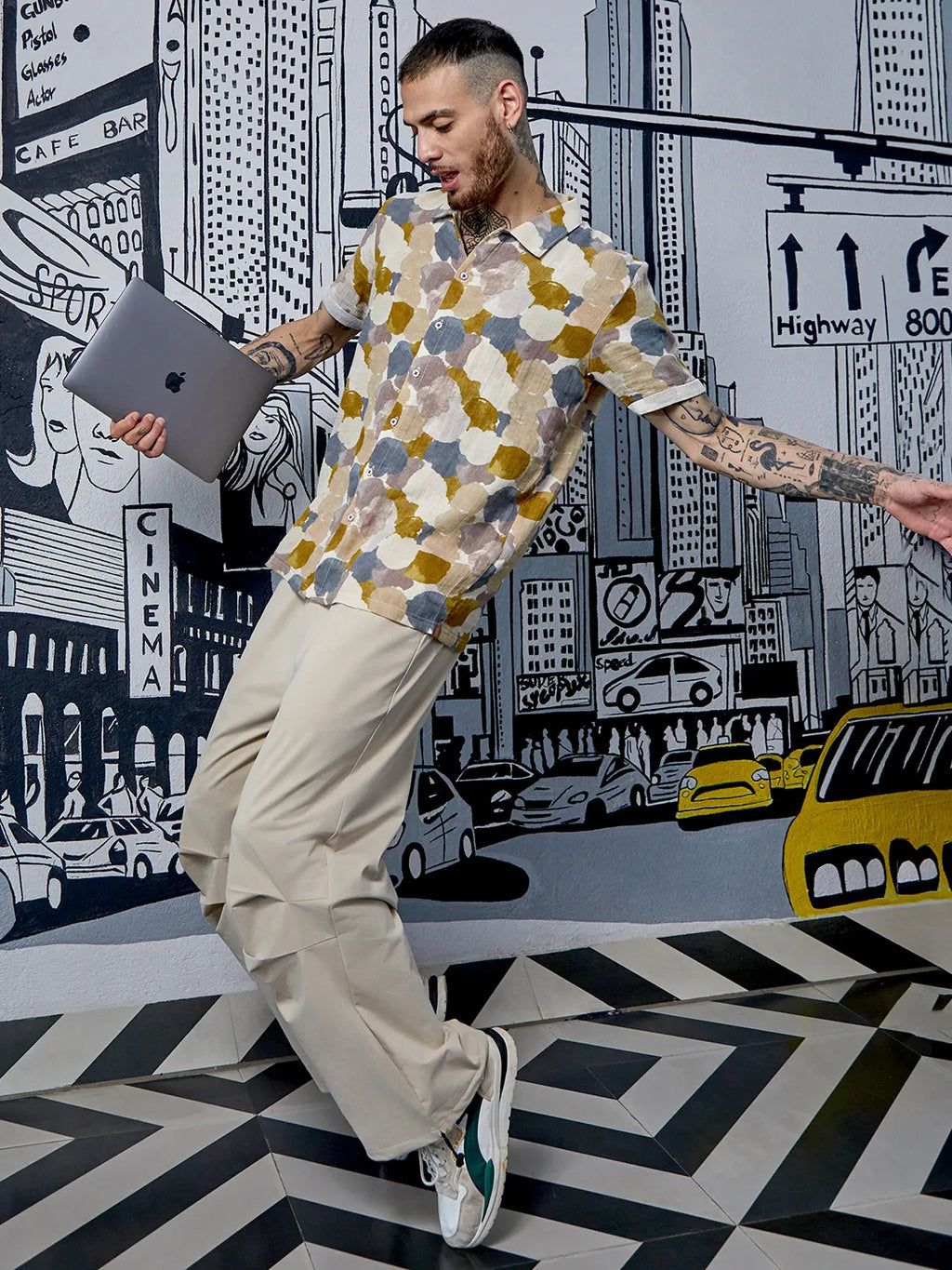 Campus Sutra Abstract Print Shirt