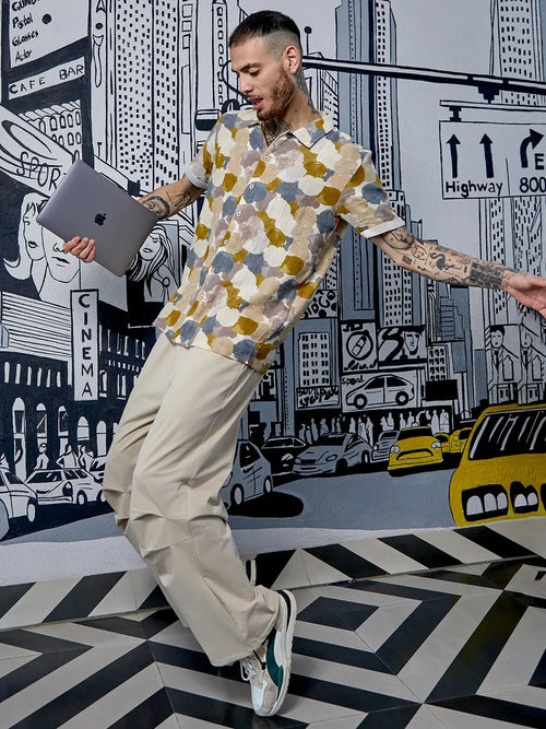 Campus Sutra Abstract Print Shirt