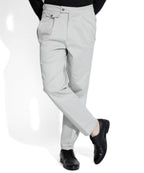 SAMMYUKK Pleated Korean Relaxed-Fit Trouser - Light Grey