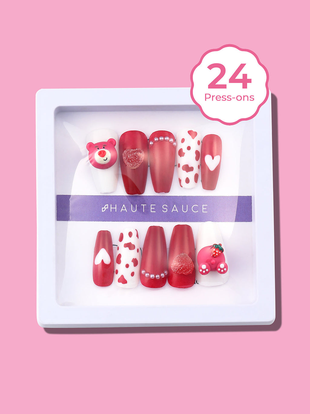 Haute Sauce The Strawberry Shortcake Press-On Nails - Crimson Red