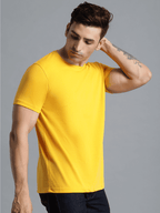 Hummel Mustard Regular Shirts for Men Gym Wear