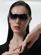 The Bling Wrap Sunglasses - Onyx Black