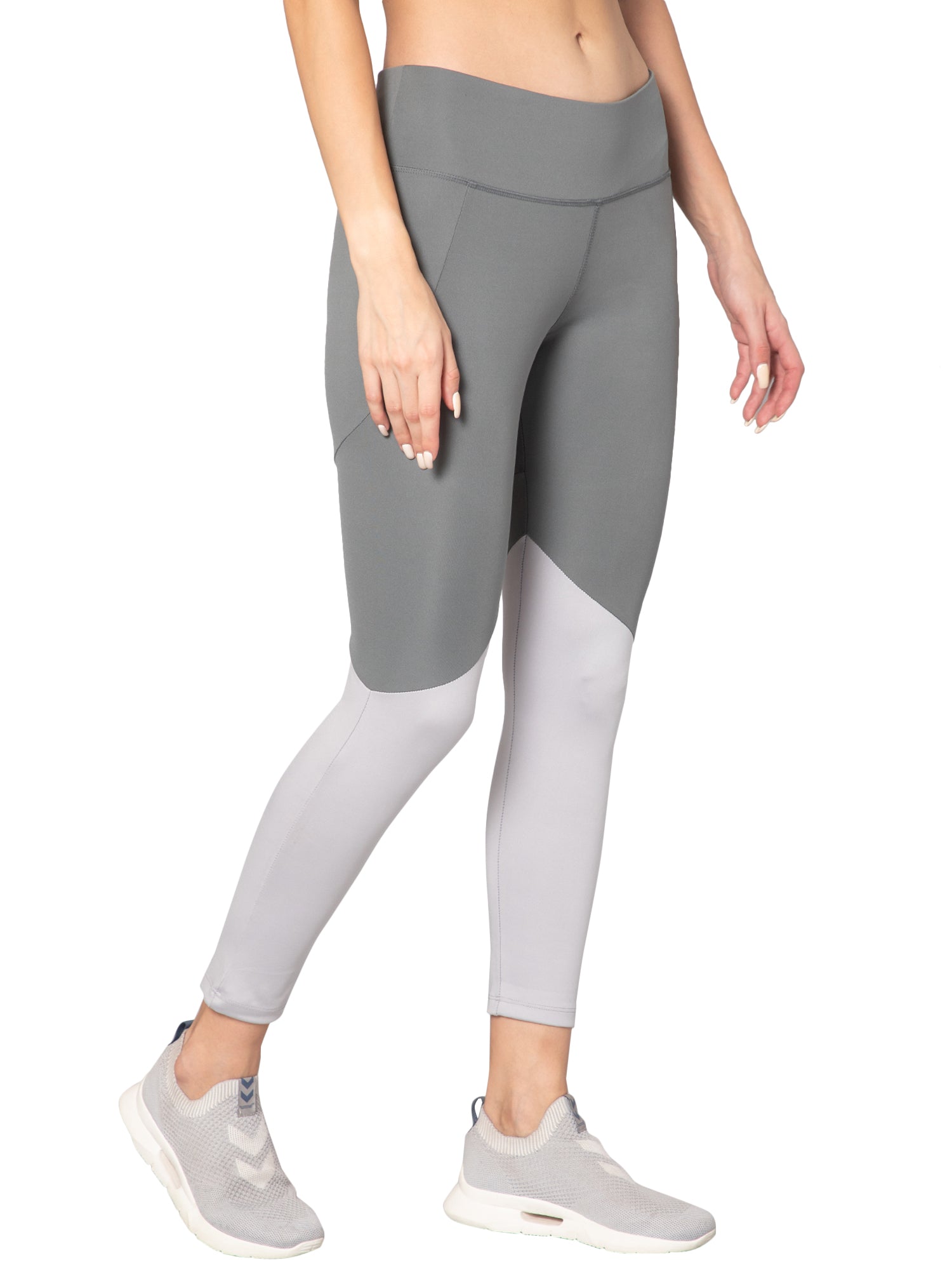 Hummel Grey Slim Tights for Women Daily Wear