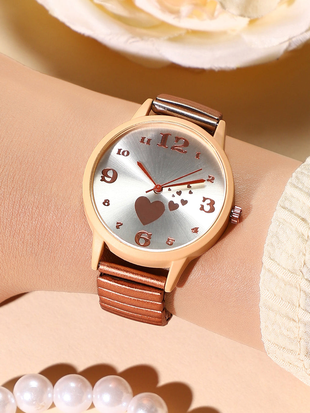 Haute Sauce The Ribbed Heart Round Watch