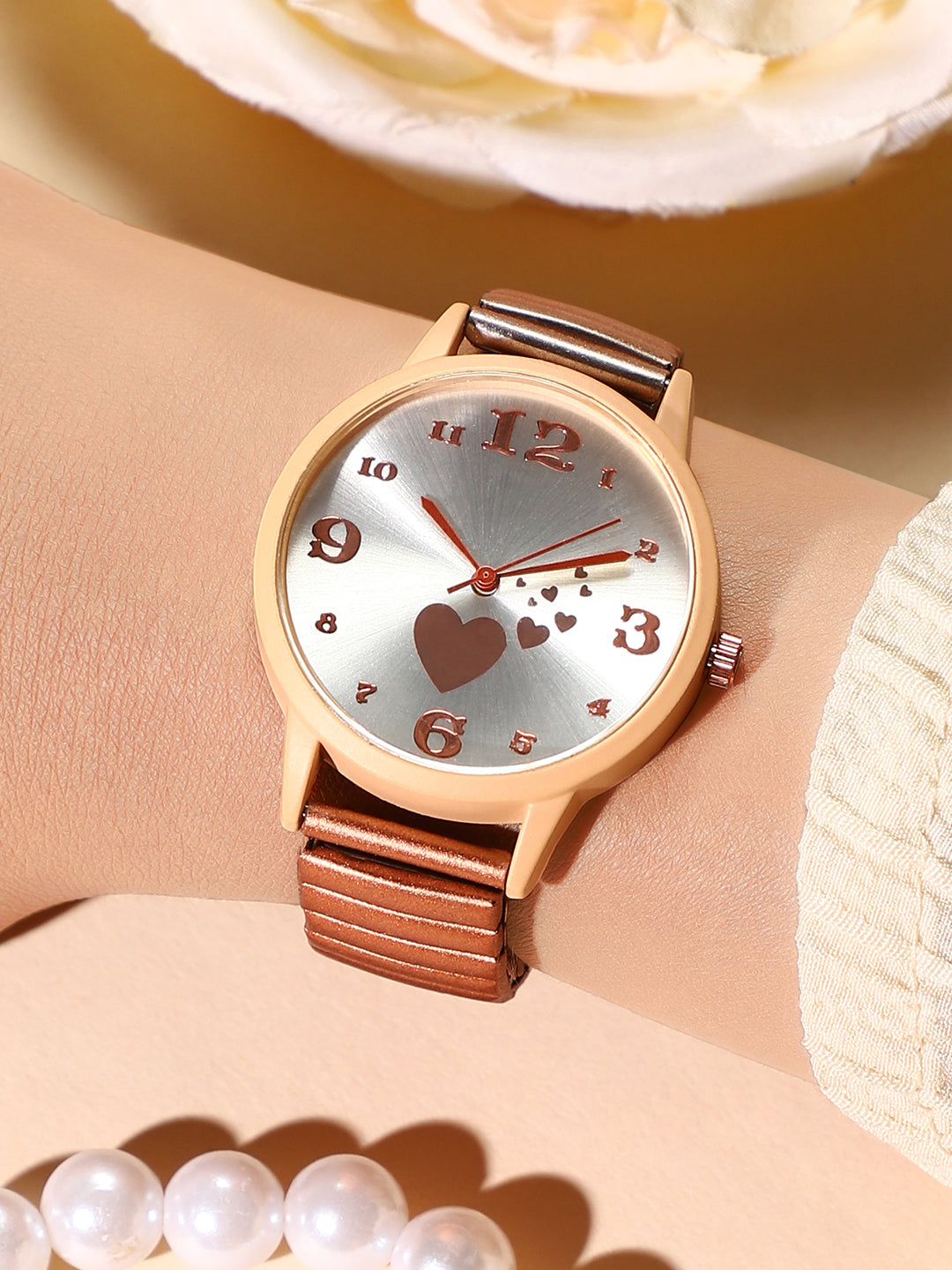 Haute Sauce The Ribbed Heart Round Watch