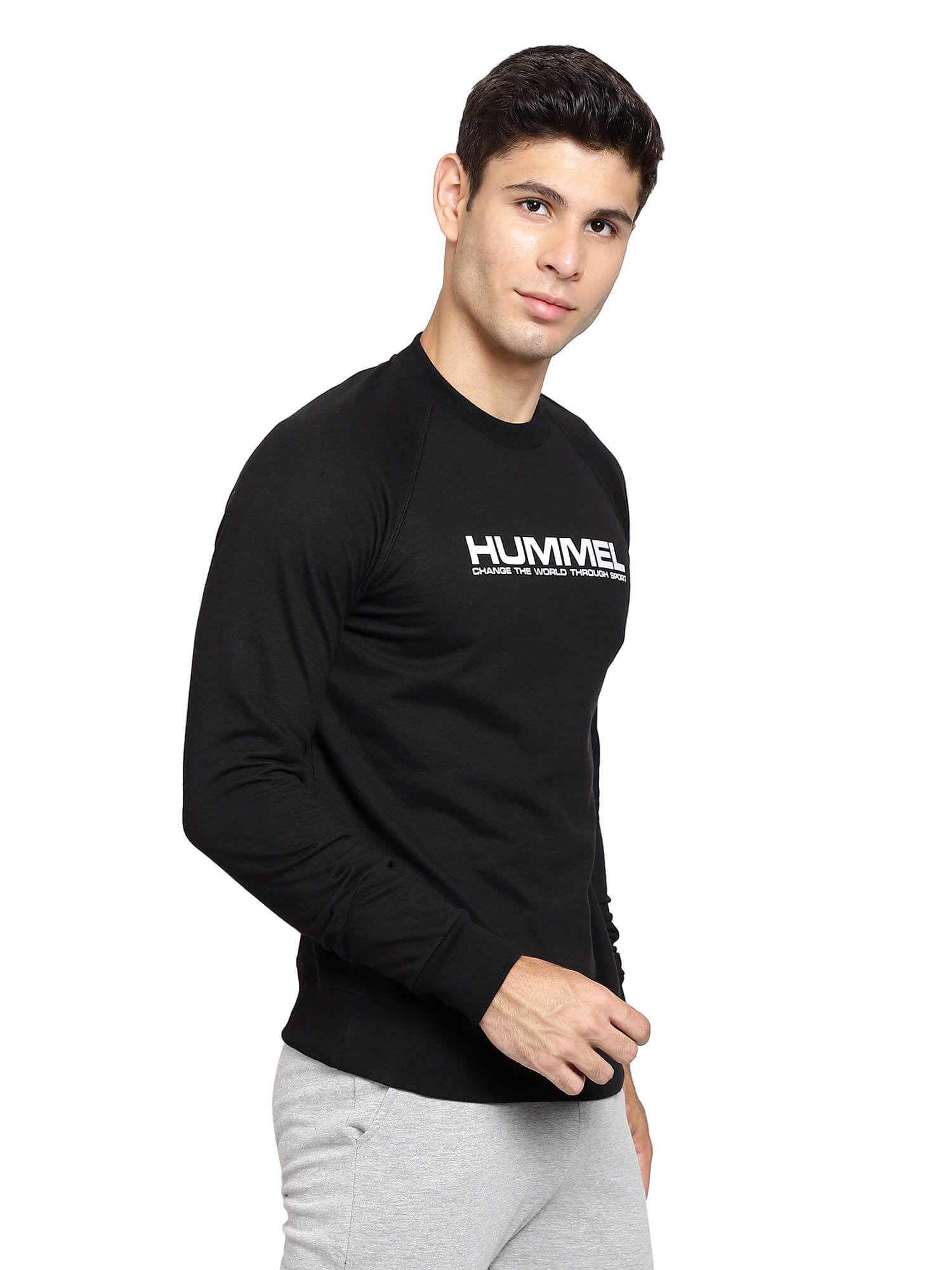 Hummel Black Regular Sweatshirts for Men Daily Wear
