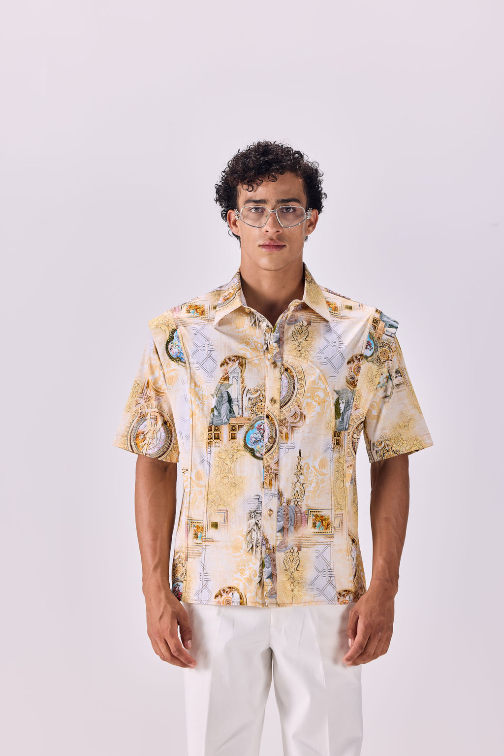 SAMMYUKK Button-Up Kingdom Of Egypt Print Party Shirt - MULTICOLOR
