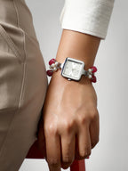 Haute Sauce The Begum Square Watch - Ruby Red
